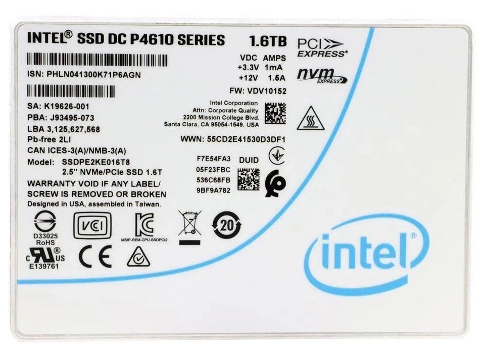 Intel DC P4510 1.6TB NVMe U.2 SSD | Enterprise Storage