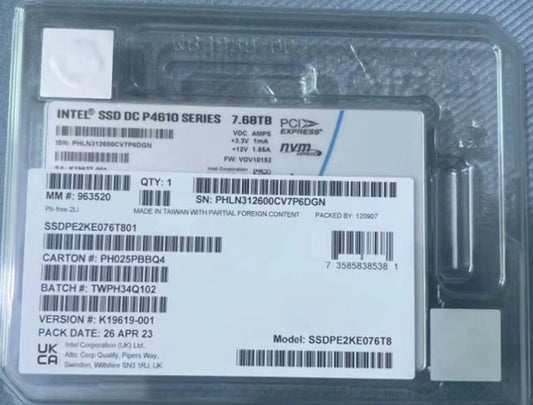 Intel P4610 7.68TB NVMe U.2 Enterprise SSD (Brand New)