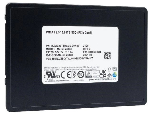 Samsung PM9A3 3.84TB NVMe U.2 Enterprise SSD (Brand New)