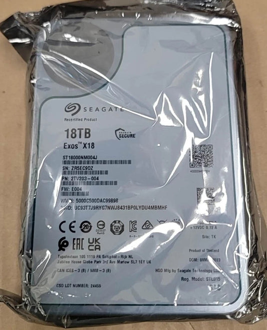 Seagate Exos X18 18TB 7200RPM SAS Enterprise HDD (ST18000NM004J) – Brand New