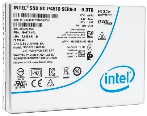 Intel P4510 8TB NVMe U.2 Enterprise SSD (Brand New)